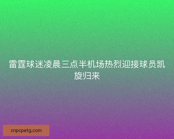 雷霆球迷凌晨三点半机场热烈迎接球员凯旋归来