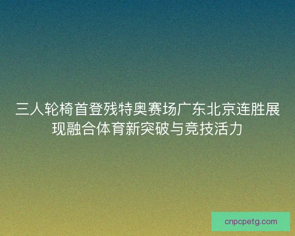 三人轮椅首登残特奥赛场广东北京连胜展现融合体育新突破与竞技活力 三人轮椅首登残特奥赛场广东北京连胜展现融合体育新突破与竞技活力