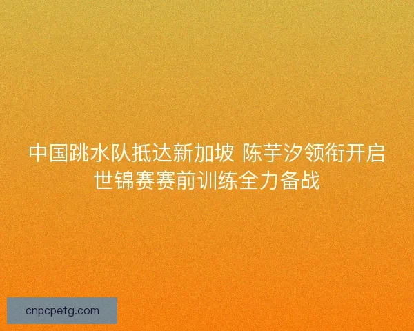 中国跳水队抵达新加坡 陈芋汐领衔开启世锦赛赛前训练全力备战